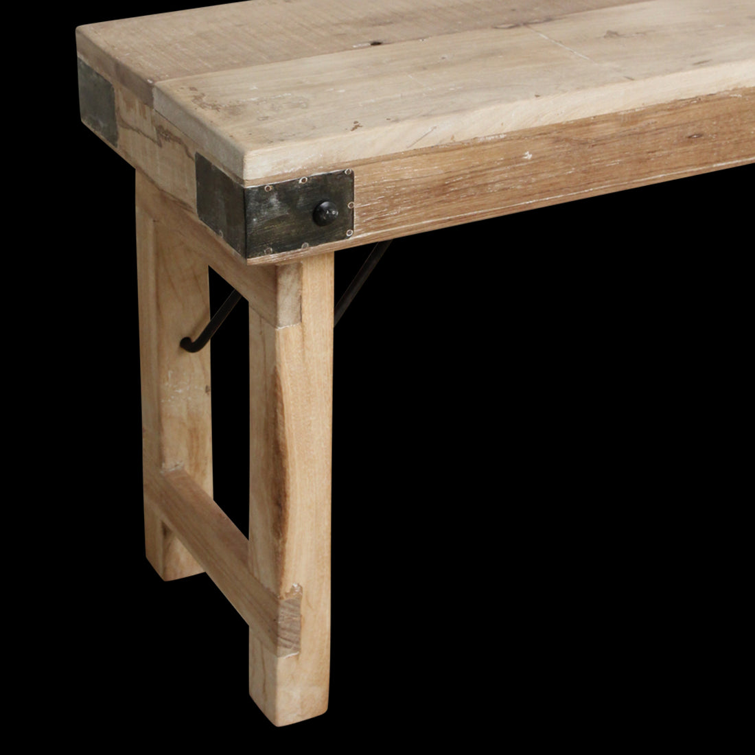 Raw Materials Limewash Inklapbare Eetkamerbank - Fsc-Gerecycled Hout -160x30cm