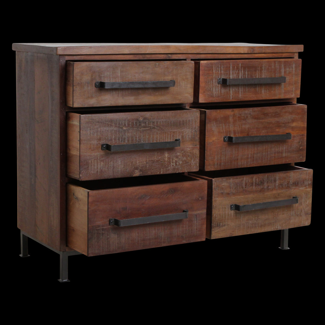 Raw Materials Dressoir Hout Bruin 6 Lades