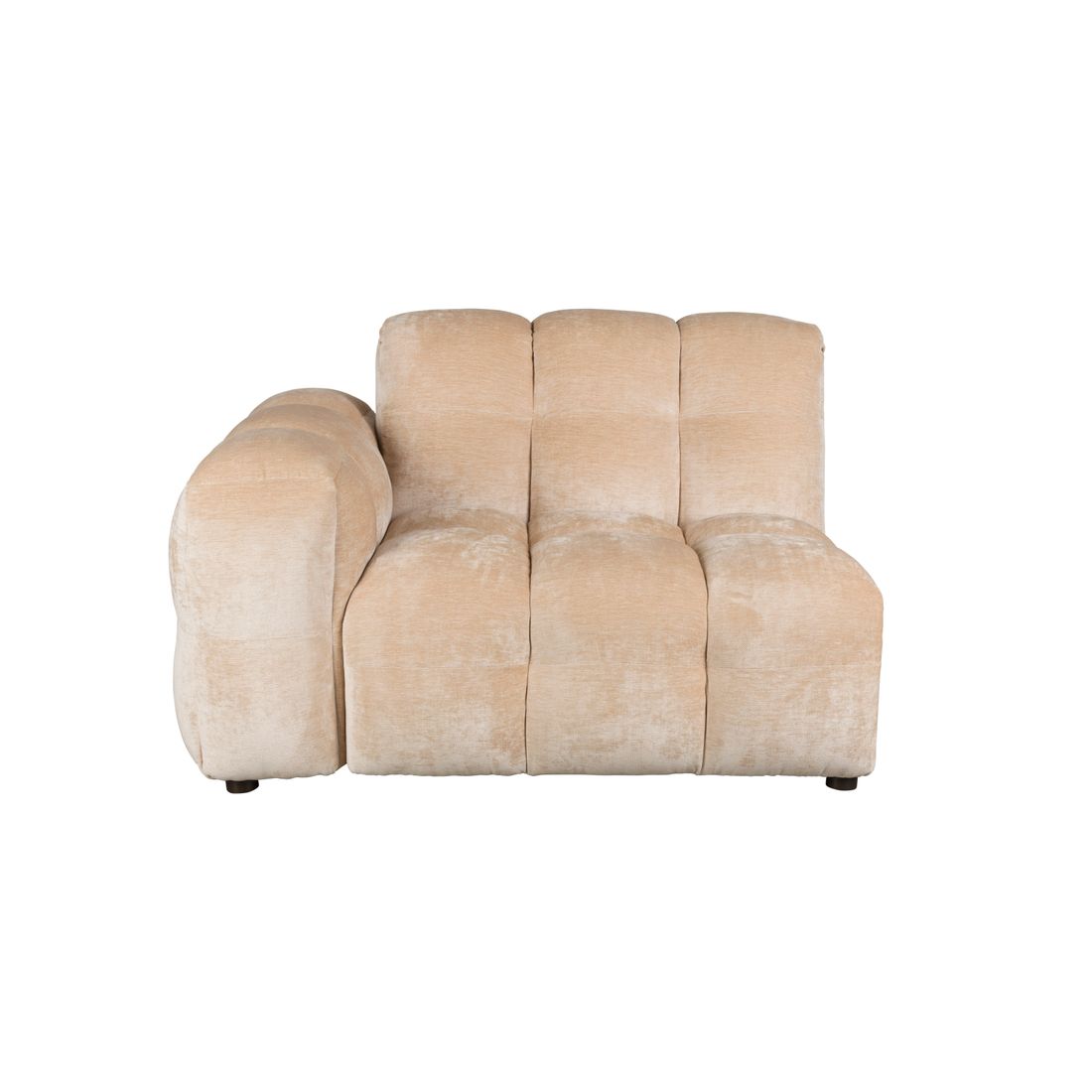 Dutchbone 1.5-zits Bank Hackman Arm Links Velours Beige - KwaliteitWonen.nl