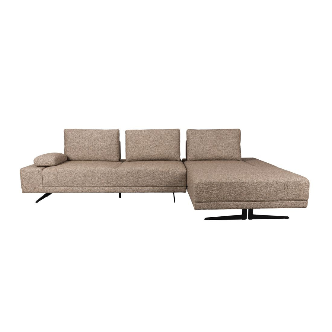 Dutchbone 3-zits Bank Shelly Beige + Chaise Longue Rechts - KwaliteitWonen.nl
