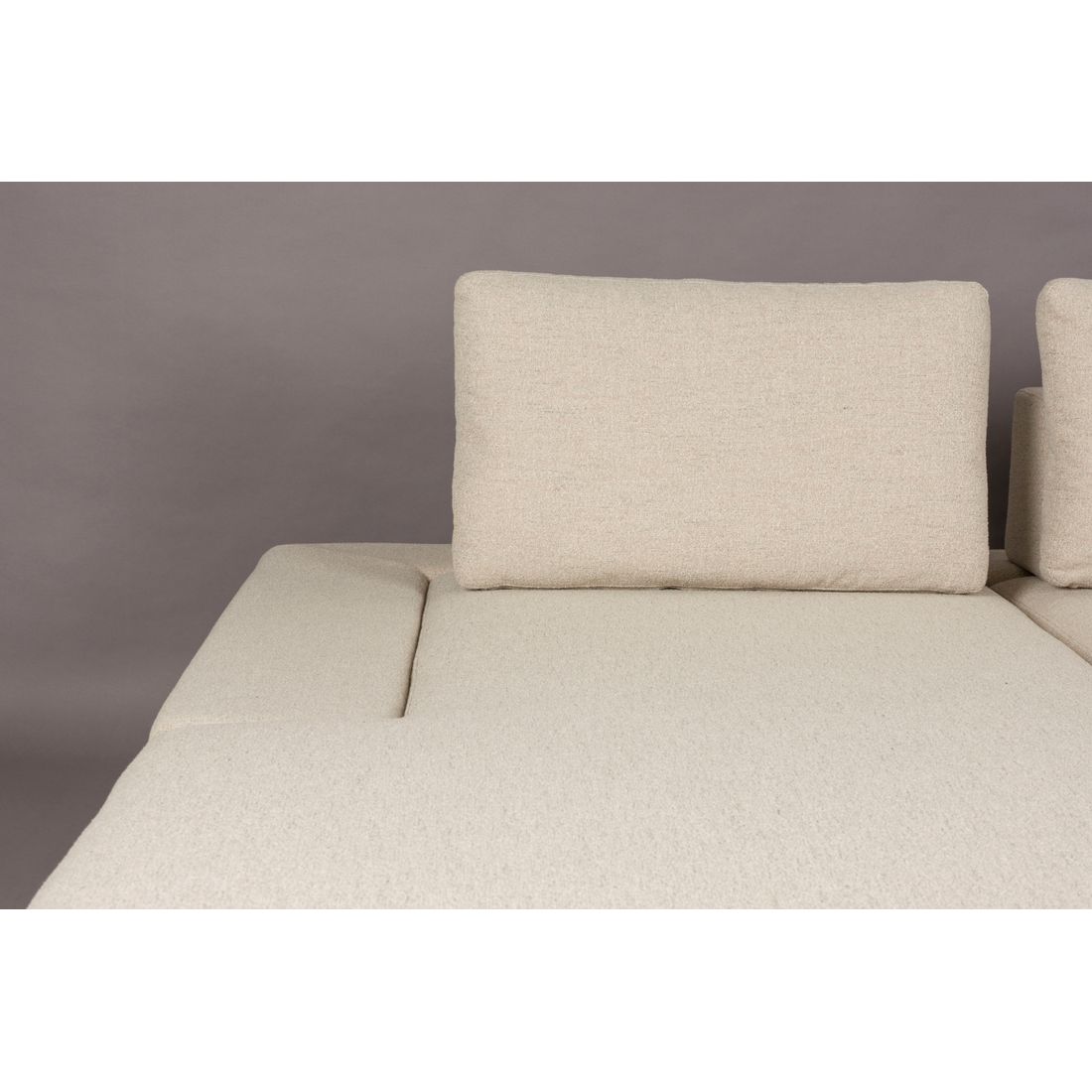 Dutchbone 3-zits Bank Shelly Wit + Chaise Longue Links - KwaliteitWonen.nl