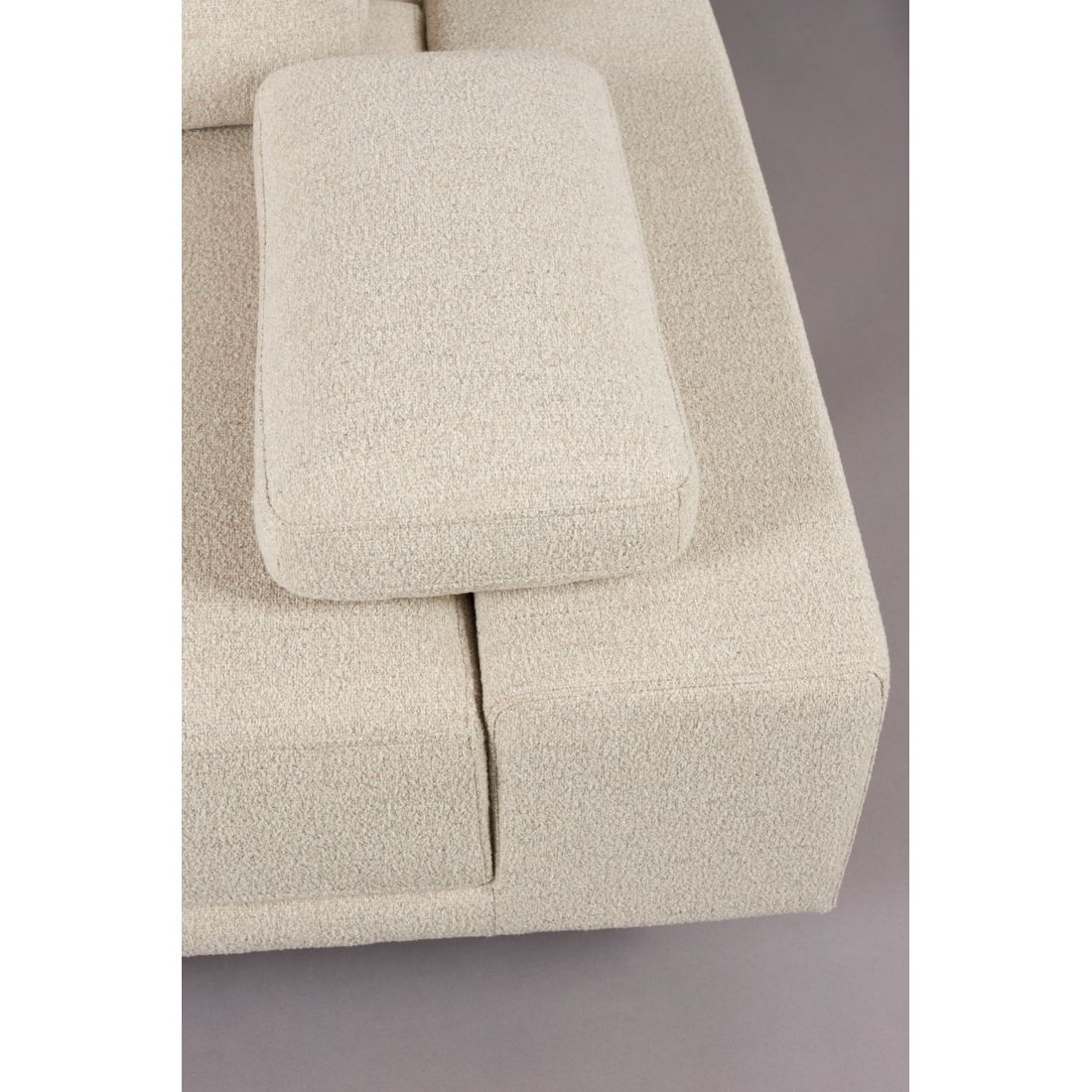 Dutchbone 3-zits Bank Shelly Wit + Chaise Longue Links - KwaliteitWonen.nl