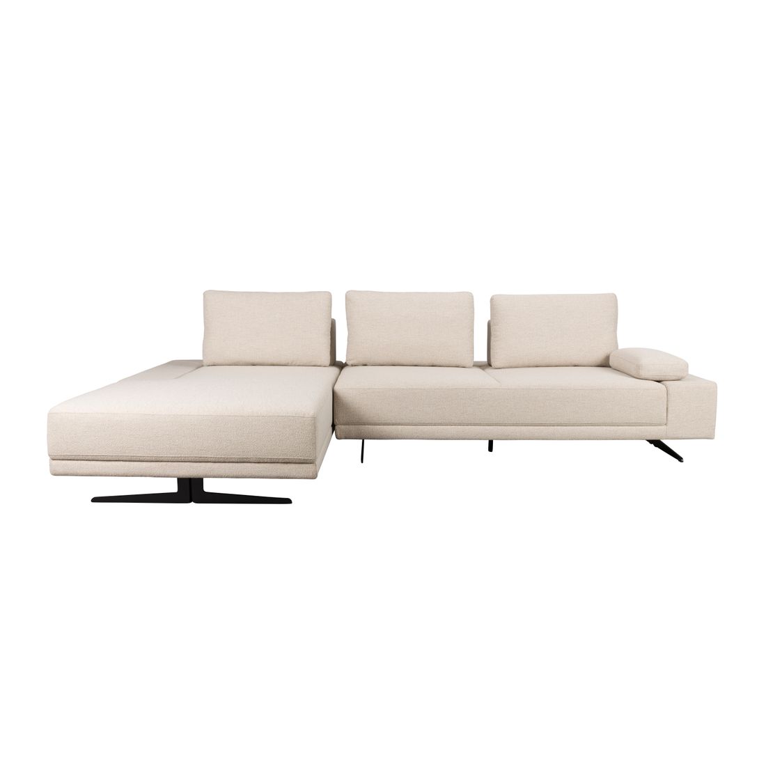 Dutchbone 3-zits Bank Shelly Wit + Chaise Longue Links - KwaliteitWonen.nl