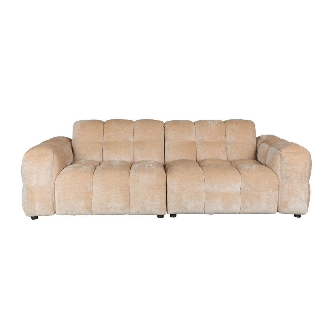 Dutchbone 3-zits bank Hackman Velours Beige - KwaliteitWonen.nl