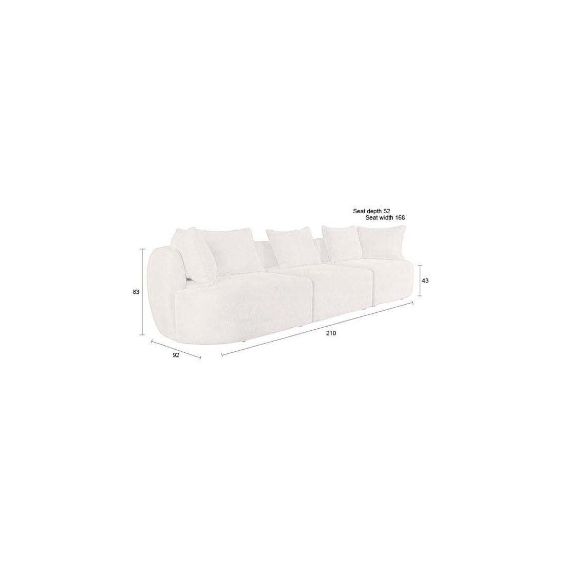 Dutchbone 4.5-zits Bank Rocca Cappuccino - KwaliteitWonen.nl