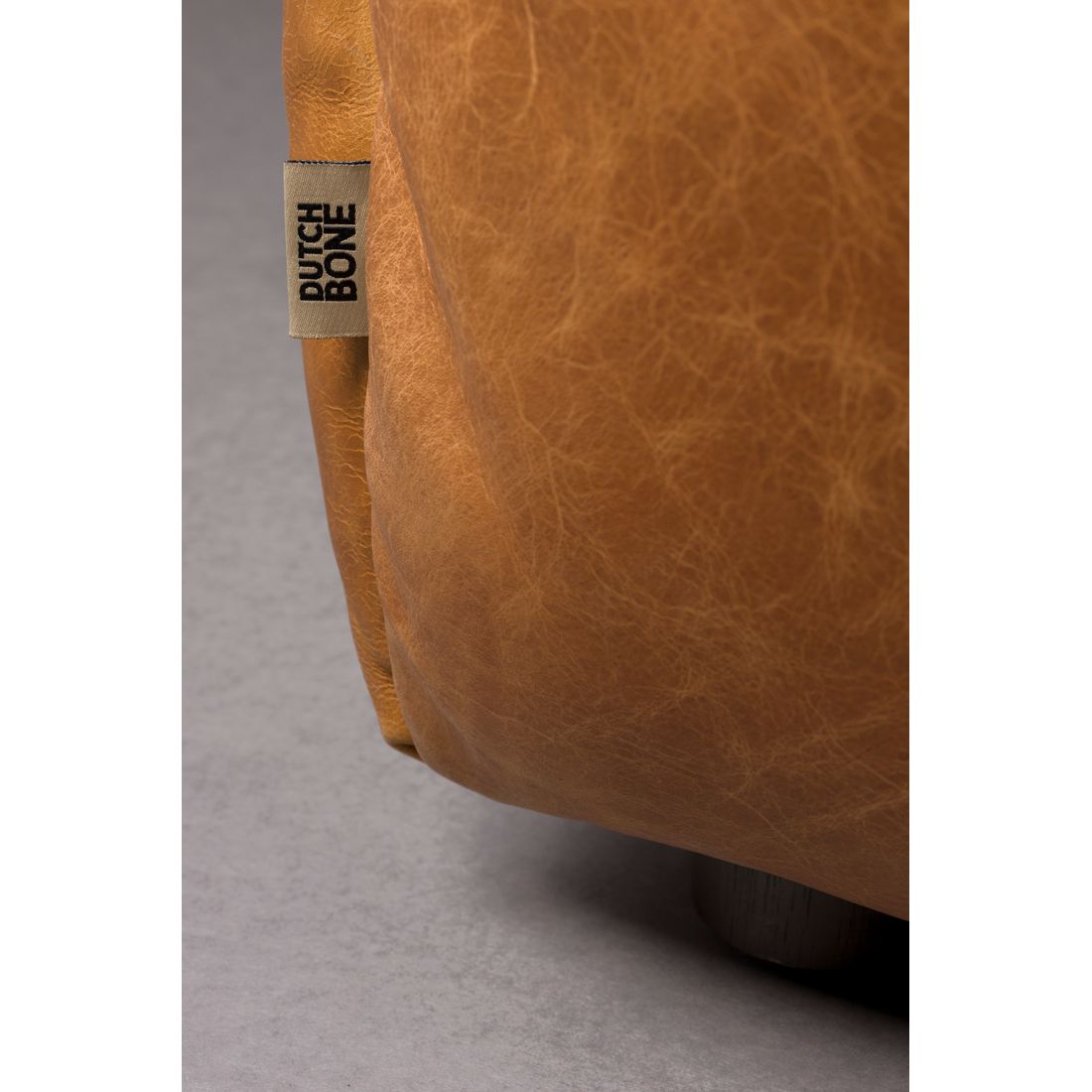 Dutchbone 4.5-zits bank Hackman Leer Cognac - KwaliteitWonen.nl