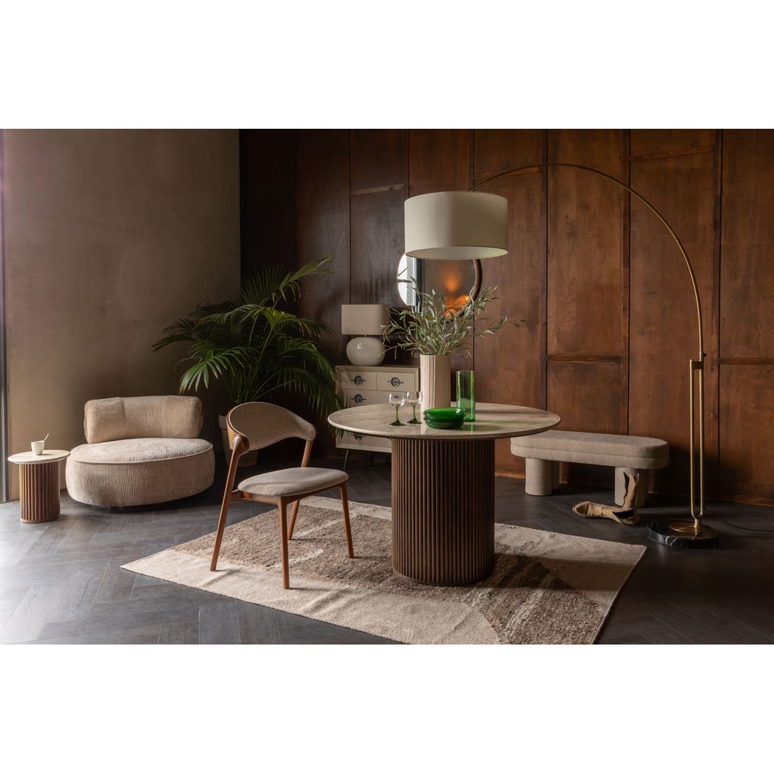 Dutchbone Bankje Fern Beige - KwaliteitWonen.nl