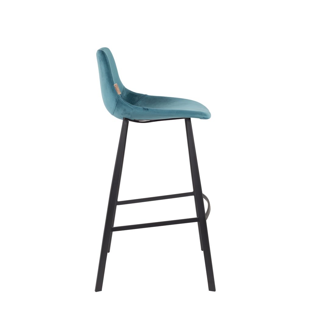 Dutchbone Barkruk Franky Velvet Blauw Hoog - KwaliteitWonen.nl