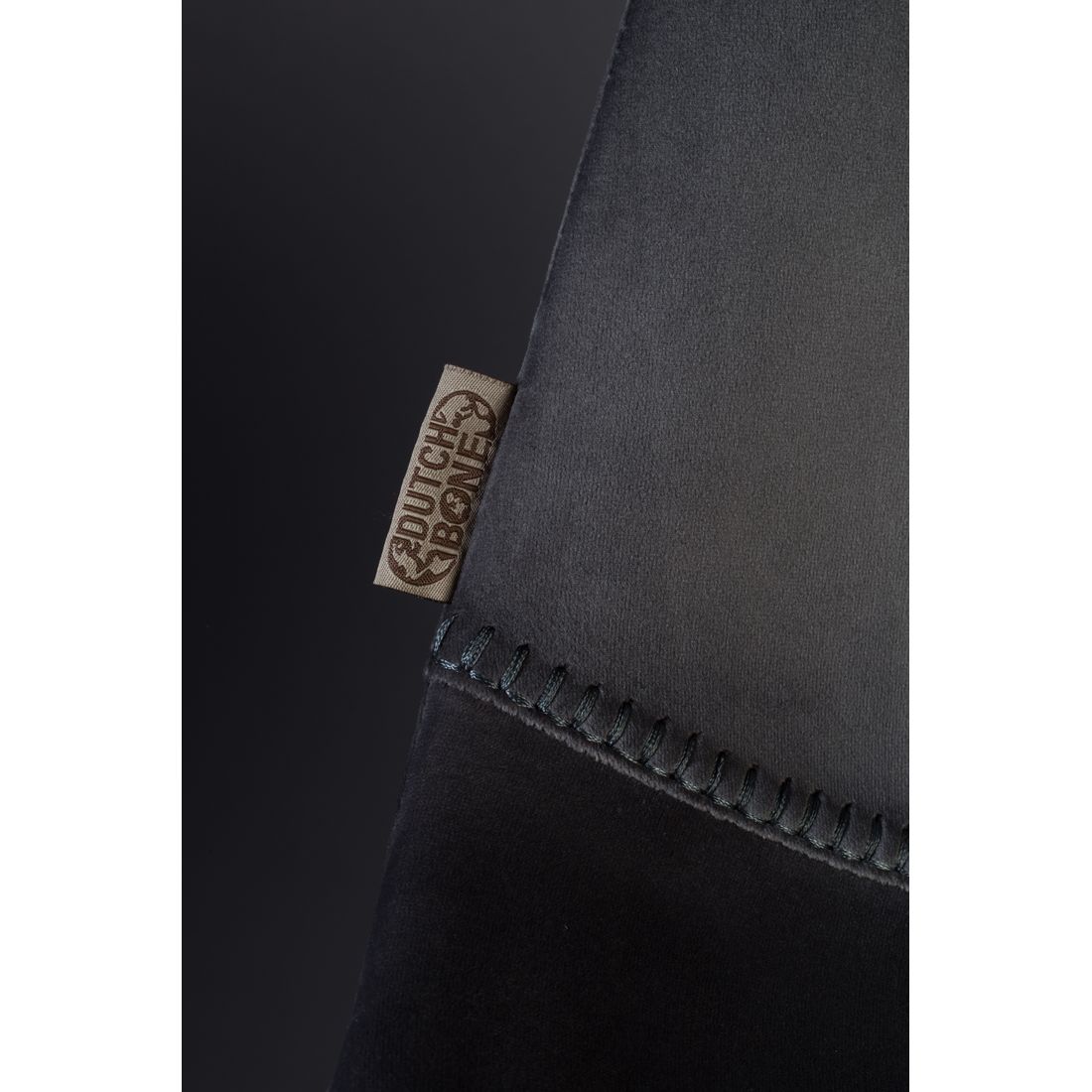 Dutchbone Barkruk Franky Velvet Grijs Medium - KwaliteitWonen.nl