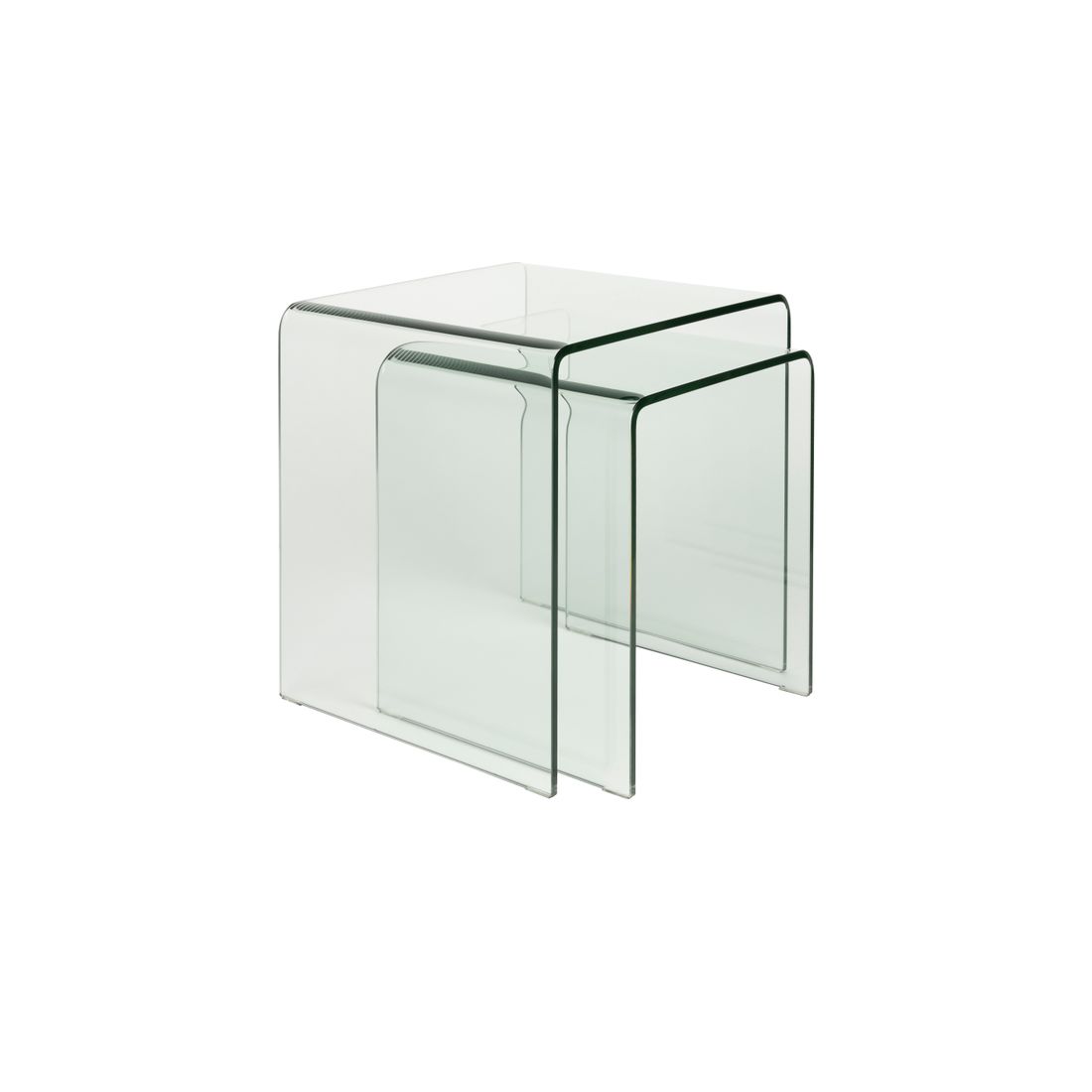 Dutchbone Bijzettafel Vetro (Set van 2) Transparant - KwaliteitWonen.nl