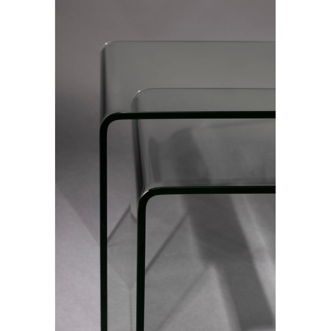 Dutchbone Bijzettafel Vetro (Set van 2) Transparant - KwaliteitWonen.nl