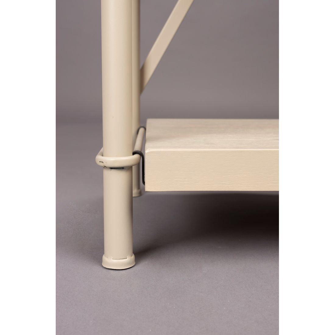 Dutchbone Boekenkast Shelf Iron Beige Laag - KwaliteitWonen.nl