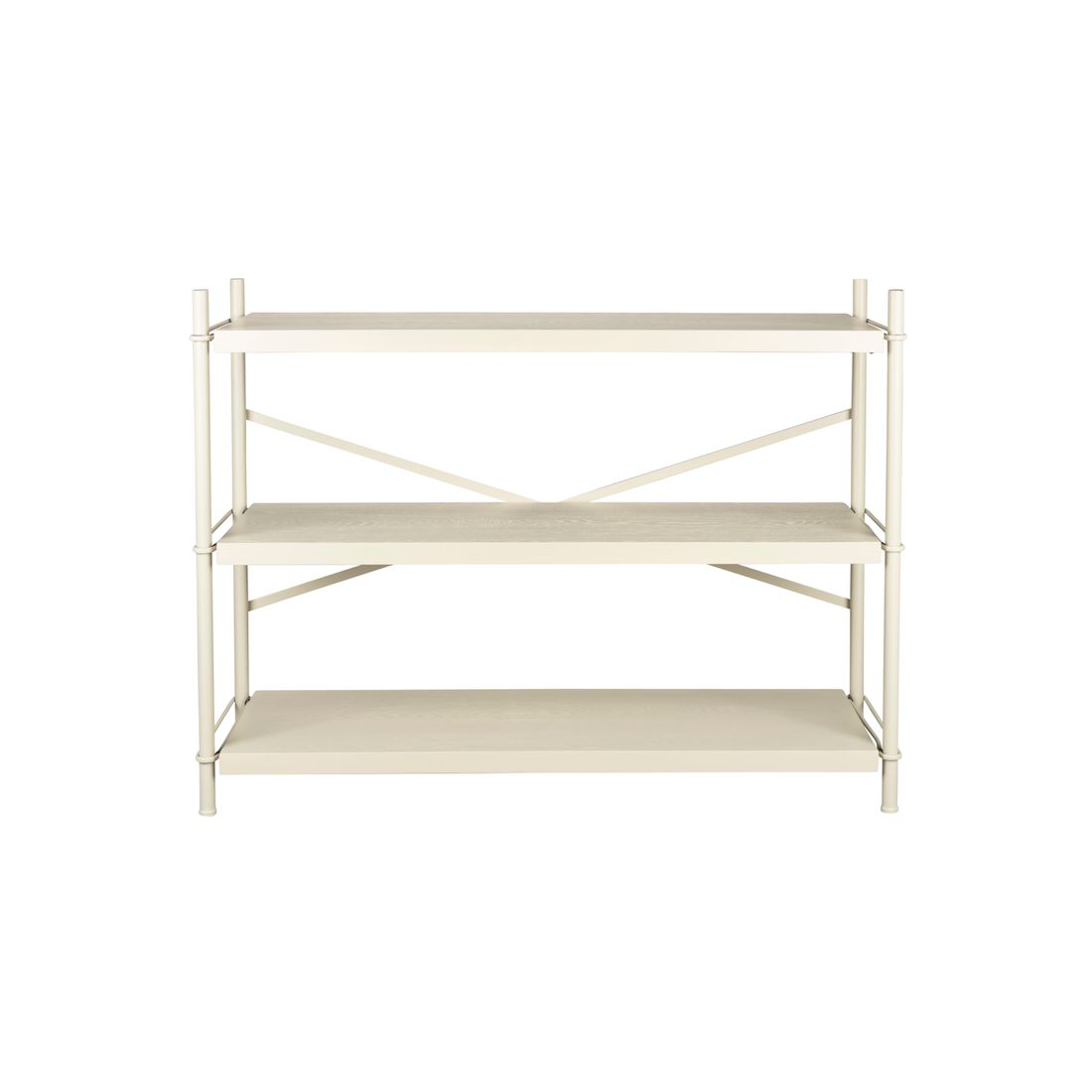 Dutchbone Boekenkast Shelf Iron Beige Laag - KwaliteitWonen.nl