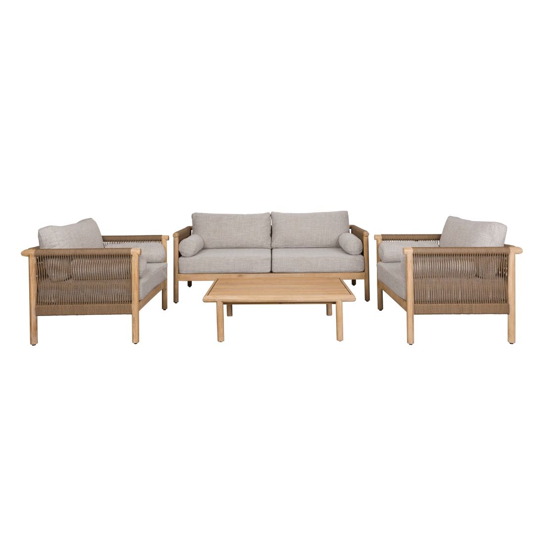 Dutchbone Buitenset Loungeset Oasis (Tuinbank + Tuintafel + 2x Tuinstoel) Accaciahout - KwaliteitWonen.nl