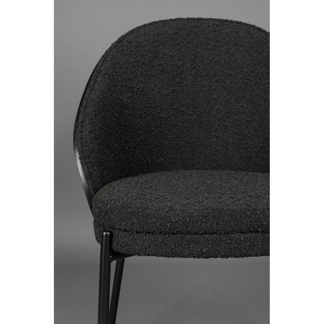 Dutchbone Chair Rodin Bouclé Black - KwaliteitWonen.nl