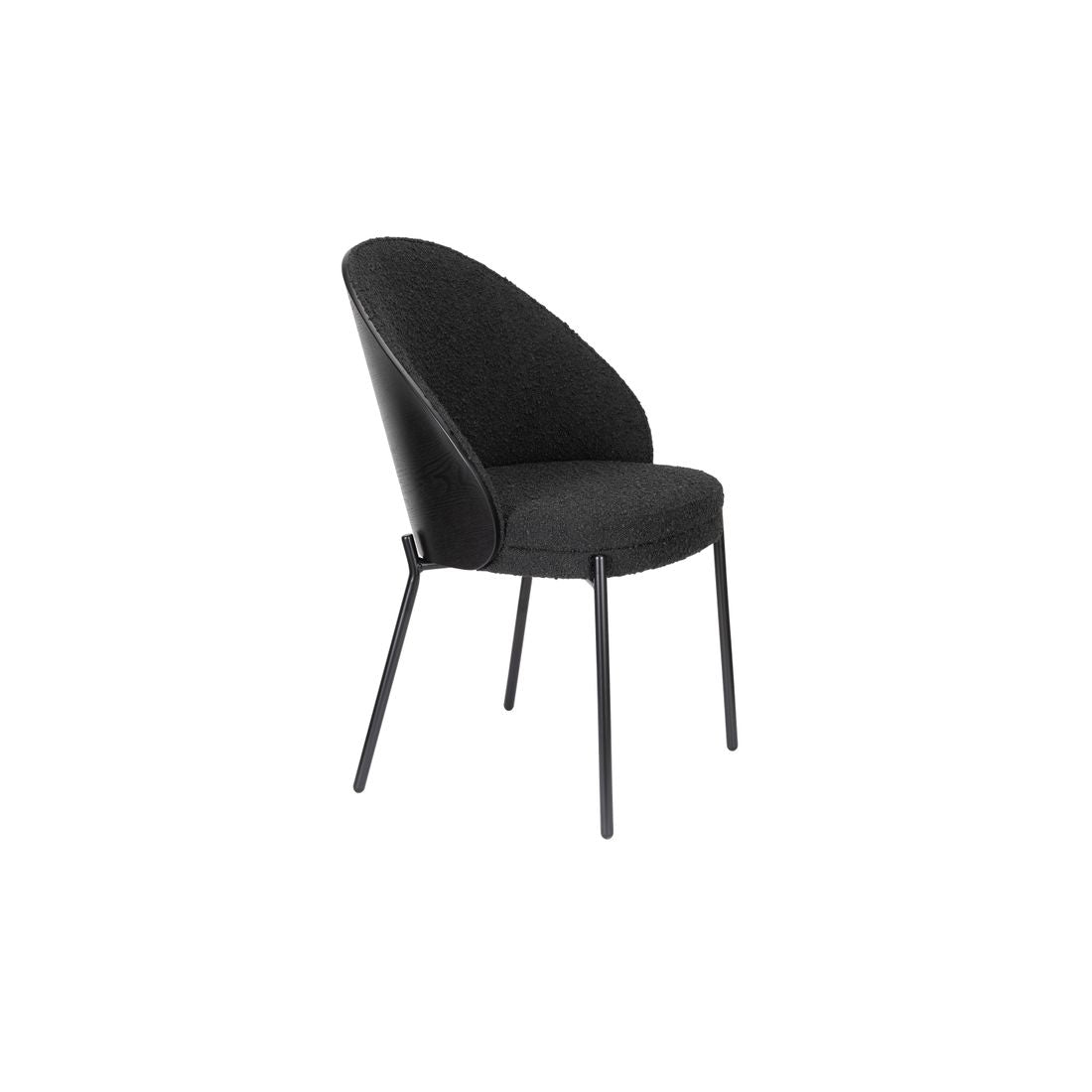 Dutchbone Chair Rodin Bouclé Black - KwaliteitWonen.nl