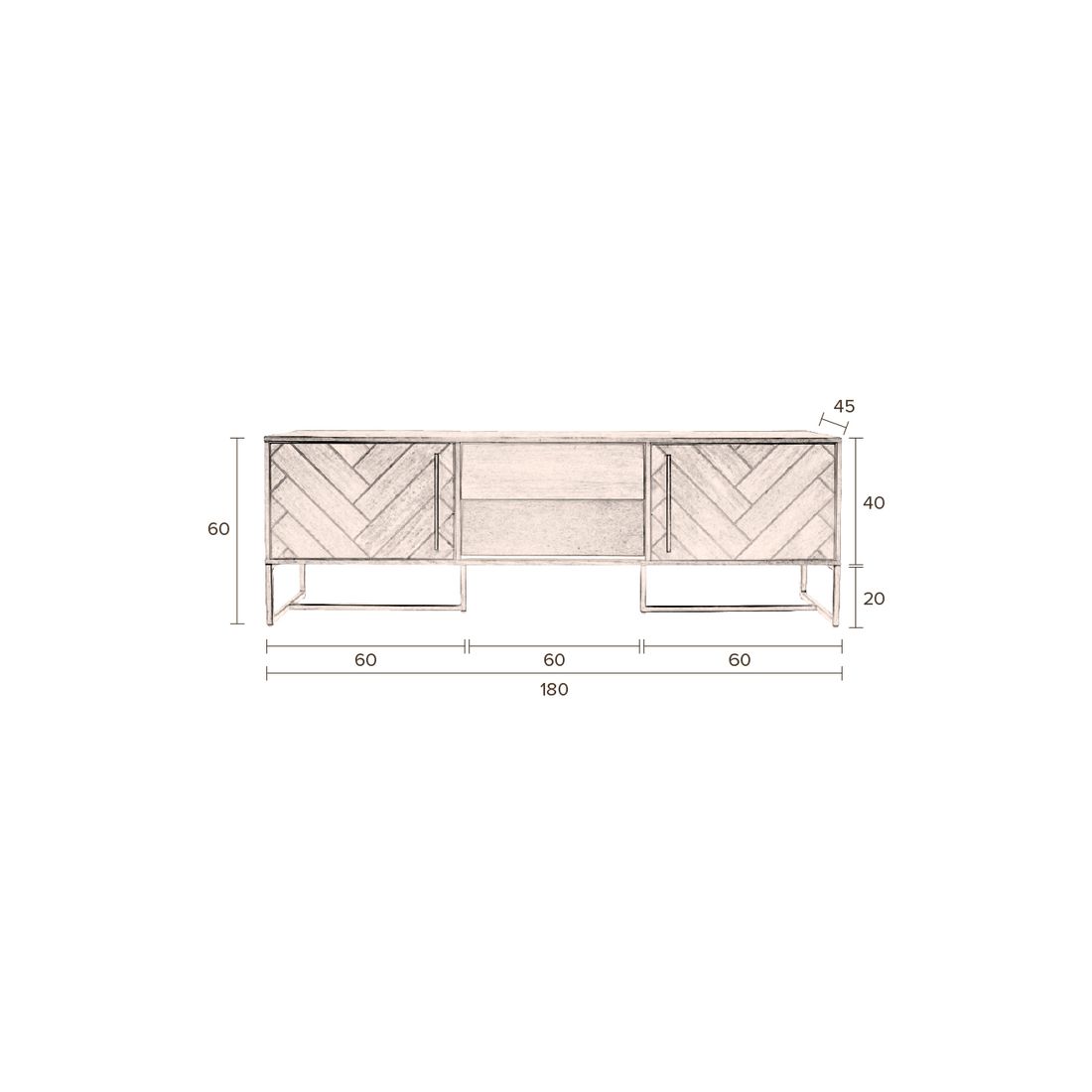 Dutchbone Dressoir Class Laag Walnoot - KwaliteitWonen.nl