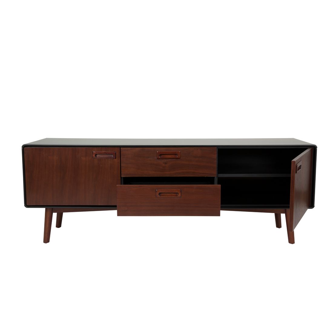 Dutchbone Dressoir Juju Laag Walnoothout - KwaliteitWonen.nl