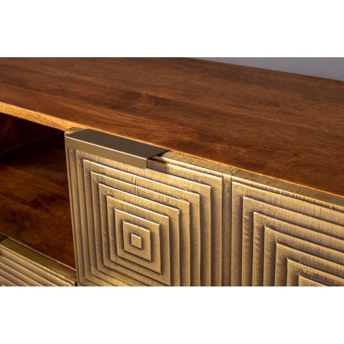 Dutchbone Dressoir Volan Mangohout Goud - KwaliteitWonen.nl