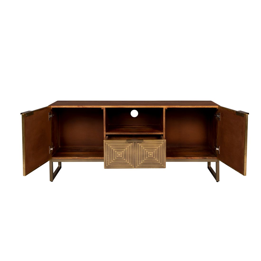 Dutchbone Dressoir Volan Mangohout Goud - KwaliteitWonen.nl