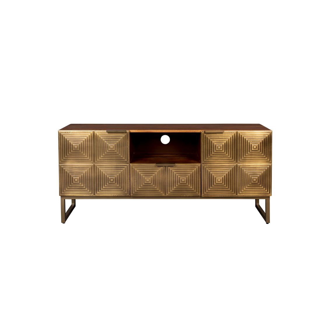 Dutchbone Dressoir Volan Mangohout Goud - KwaliteitWonen.nl