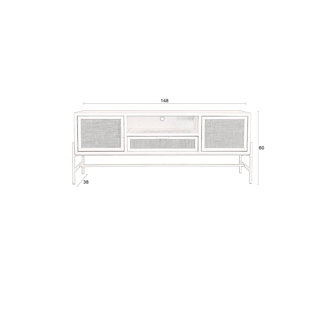 Dutchbone Dressoir Yasu Zwart - KwaliteitWonen.nl