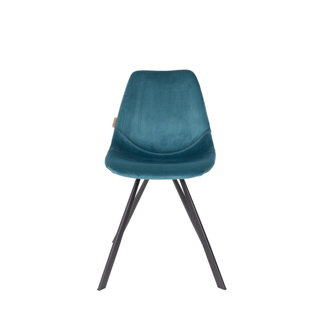Dutchbone Eetkamerstoel Franky Velvet Blauw - KwaliteitWonen.nl