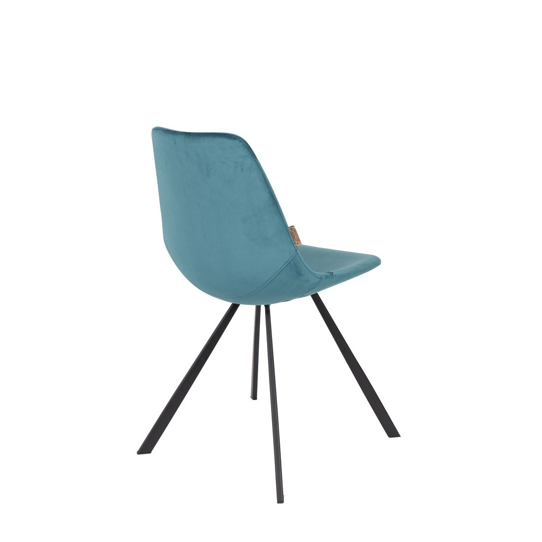 Dutchbone Eetkamerstoel Franky Velvet Blauw - KwaliteitWonen.nl