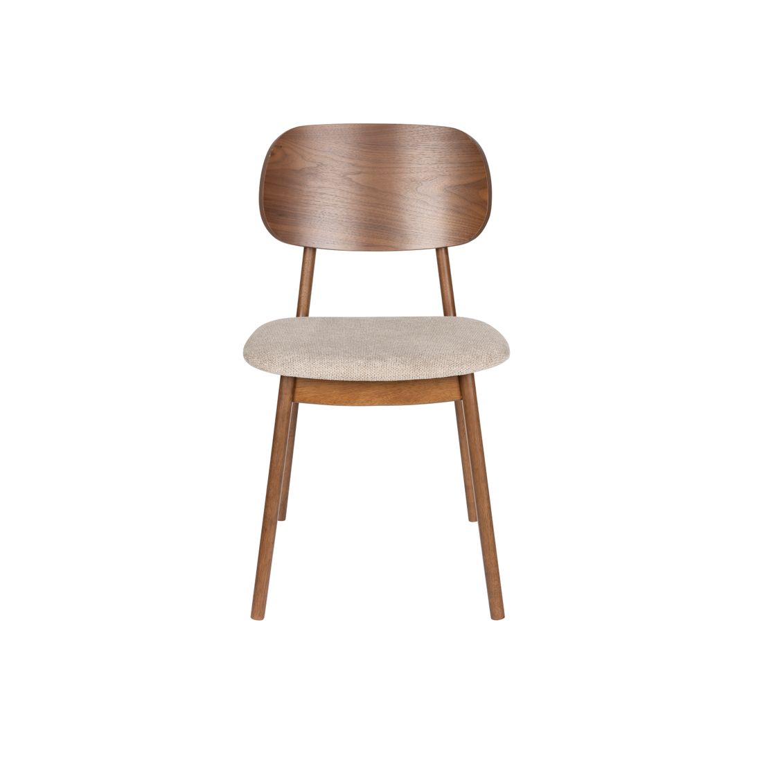 Dutchbone Eetkamerstoel Marais Walnoot / Beige - KwaliteitWonen.nl