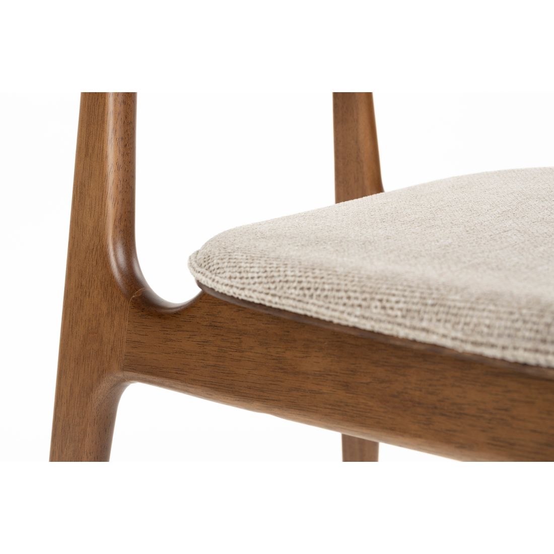 Dutchbone Eetkamerstoel Marais Walnoot / Beige - KwaliteitWonen.nl