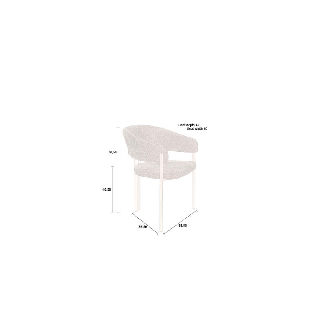 Dutchbone Eetkamerstoel Naida Beige - KwaliteitWonen.nl