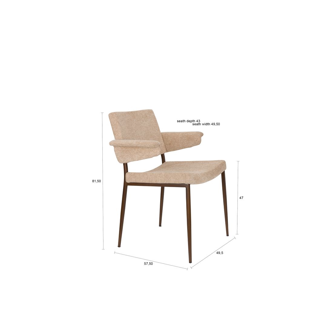 Dutchbone Eetkamerstoel Portland Beige - KwaliteitWonen.nl
