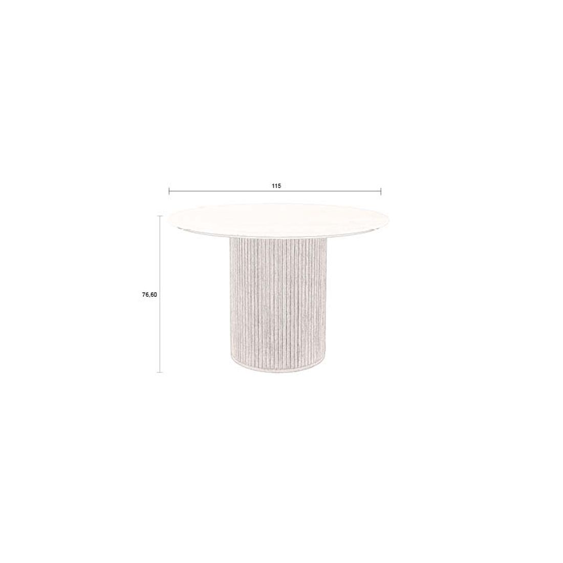 Dutchbone Eettafel Arda Rond 115cm Walnoot - KwaliteitWonen.nl