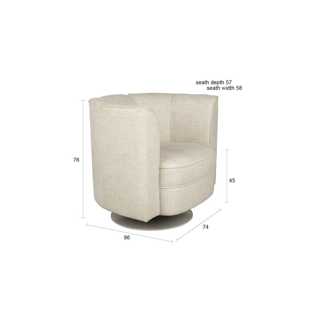 Dutchbone Fauteuil Flower Beige - KwaliteitWonen.nl