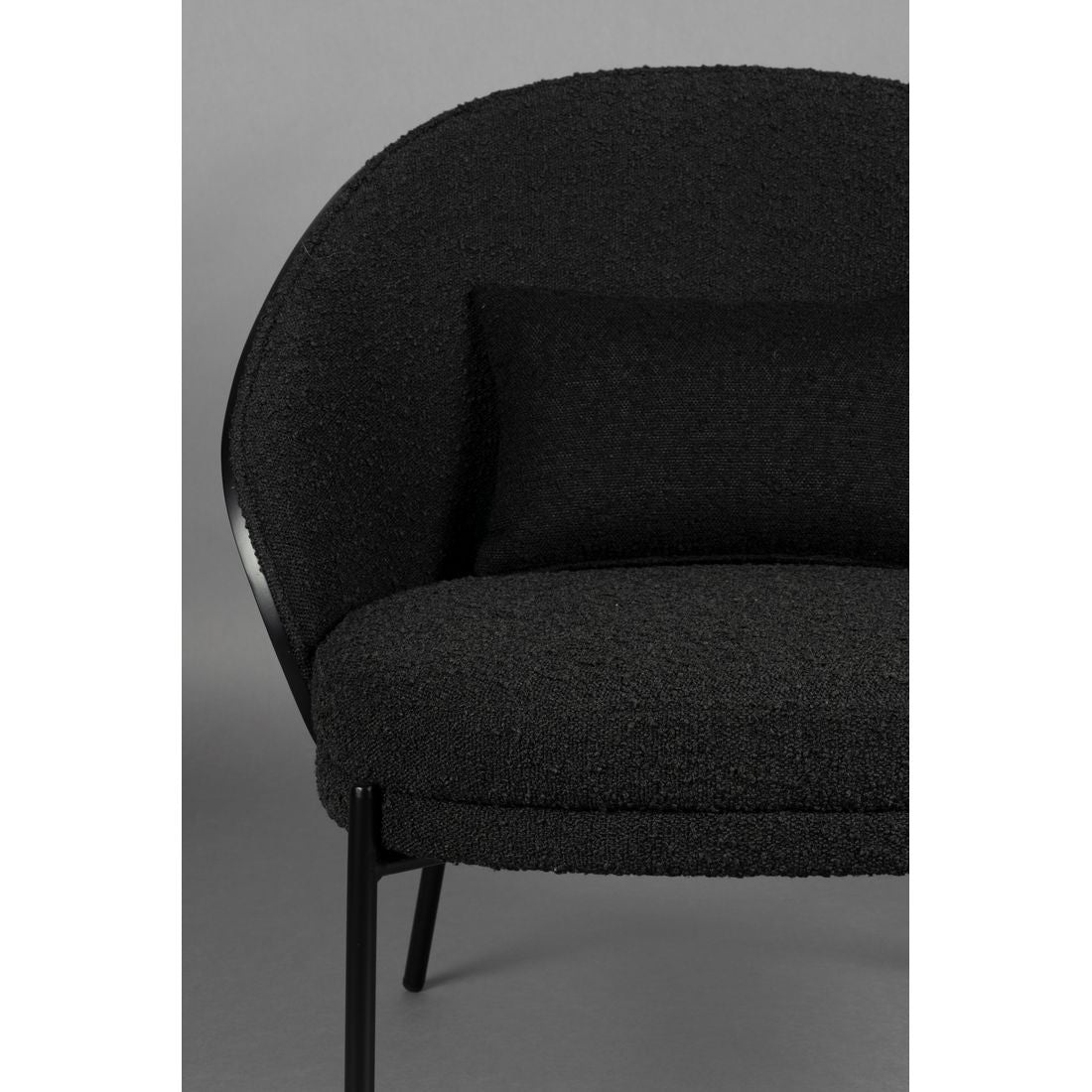 Dutchbone Fauteuil Rodin Bouclé Zwart - KwaliteitWonen.nl