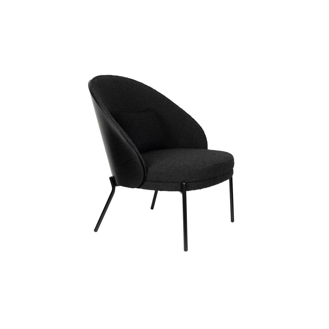 Dutchbone Fauteuil Rodin Bouclé Zwart - KwaliteitWonen.nl