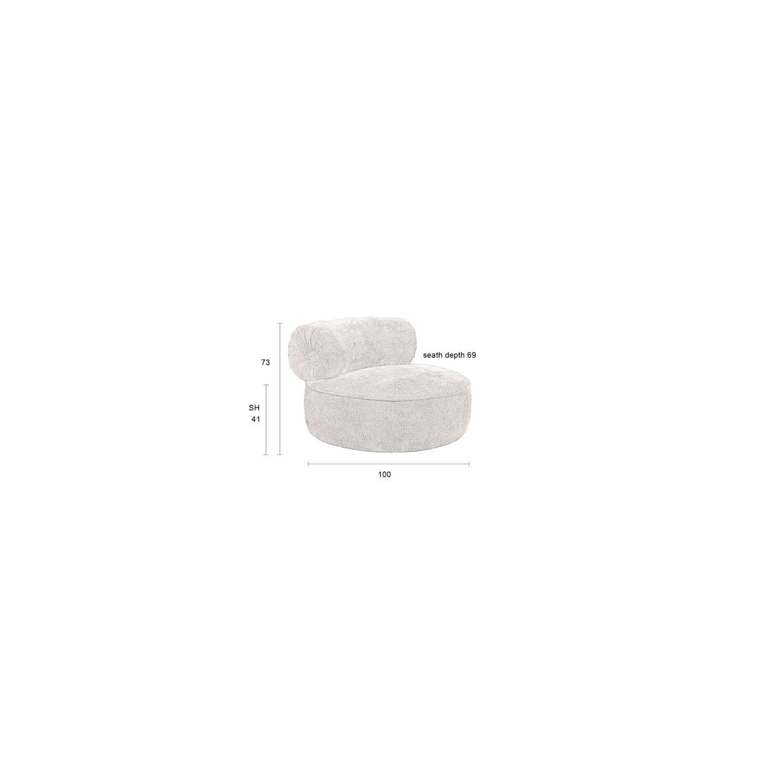 Dutchbone Fauteuil Tilbury Naturel Beige - KwaliteitWonen.nl
