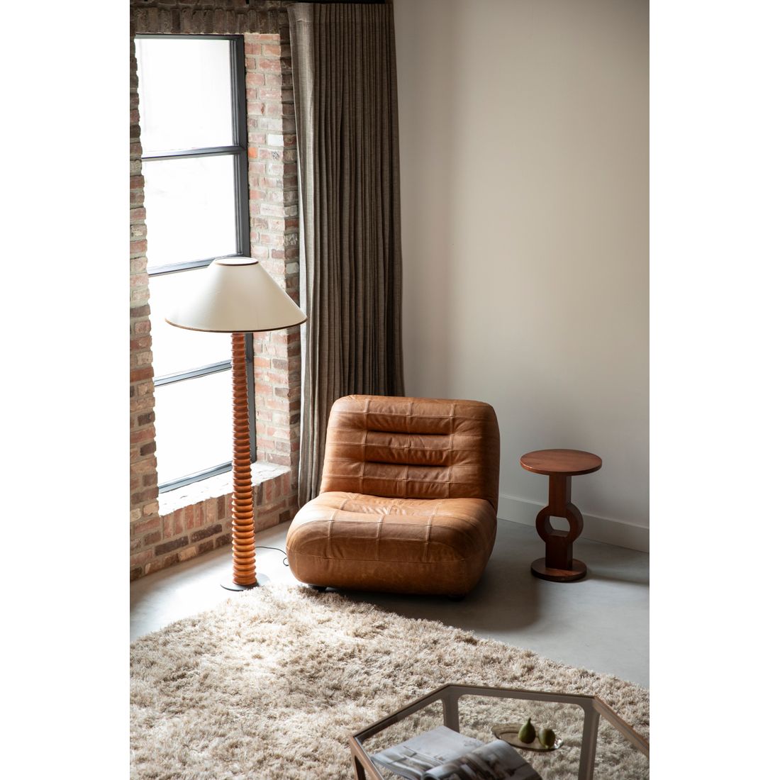 Dutchbone Fauteuil Wyatt Wax Leer Cognac - KwaliteitWonen.nl