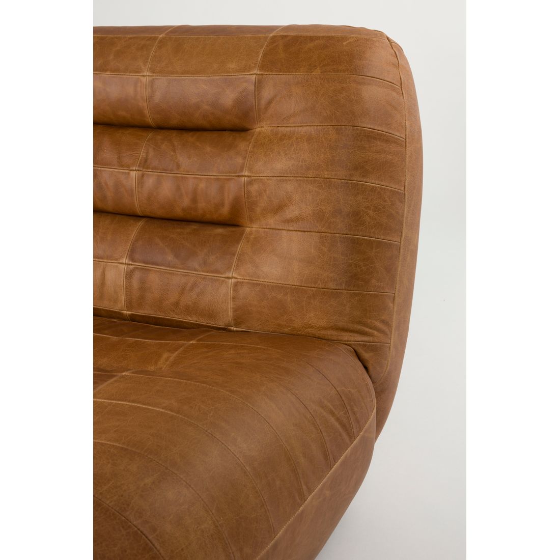 Dutchbone Fauteuil Wyatt Wax Leer Cognac - KwaliteitWonen.nl