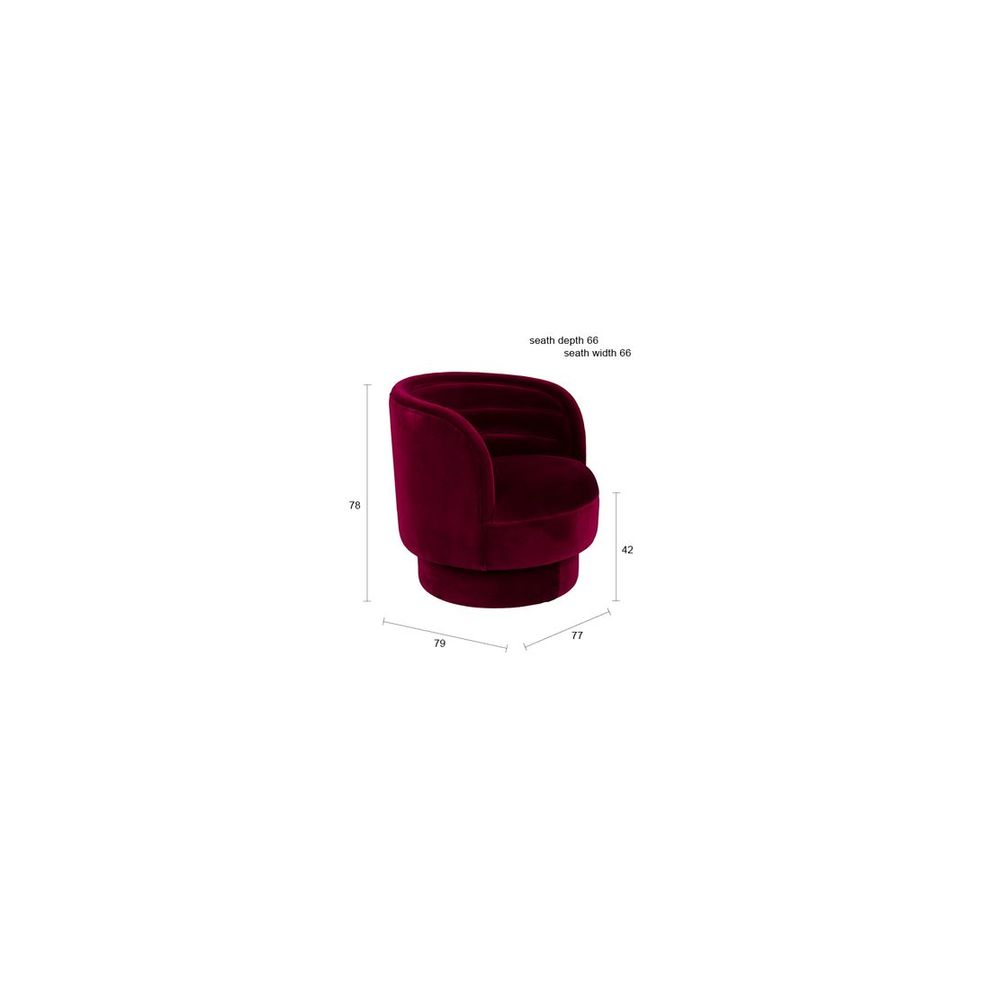 Dutchbone Fauteuille Dorothy Velvet Rood - KwaliteitWonen.nl
