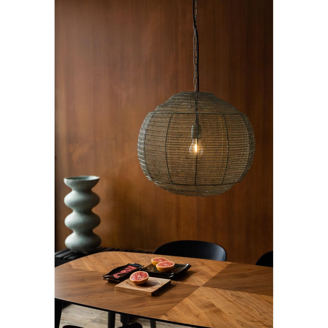 Dutchbone Hanglamp Meezan Zand Grijs M - KwaliteitWonen.nl