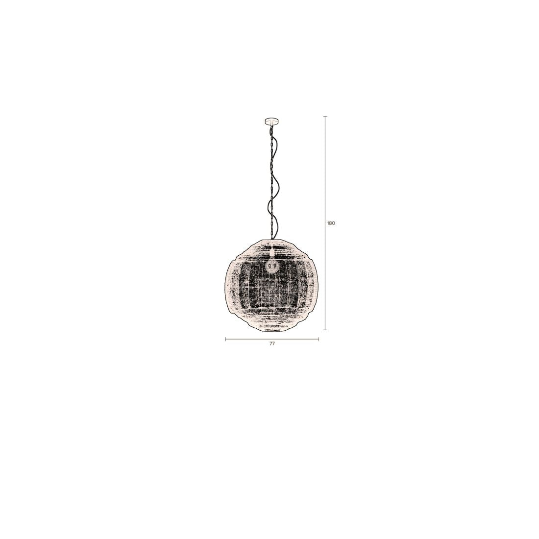 Dutchbone Hanglamp Meezan Zand Grijs XL - KwaliteitWonen.nl
