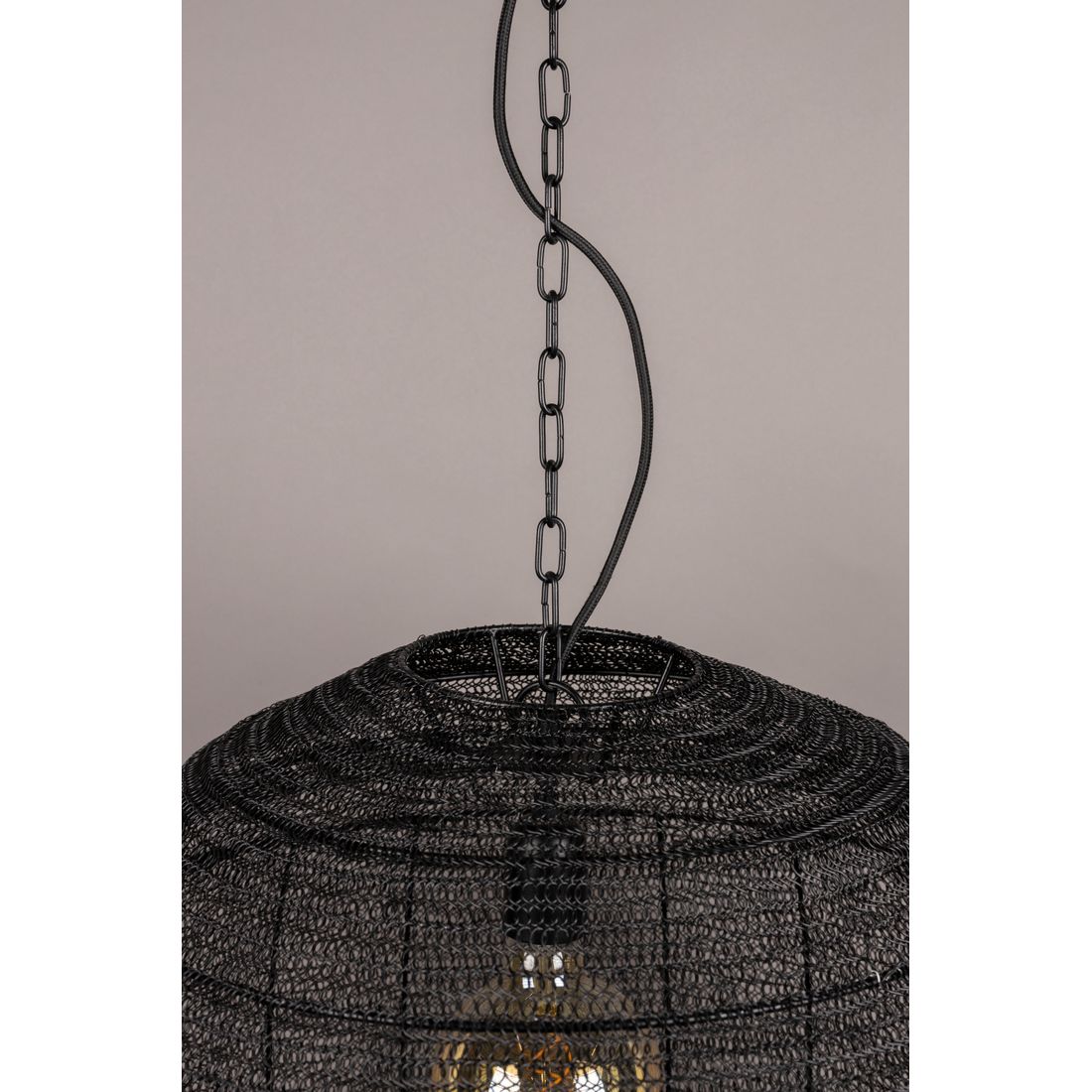 Dutchbone Hanglamp Meezan Zwart XL - KwaliteitWonen.nl