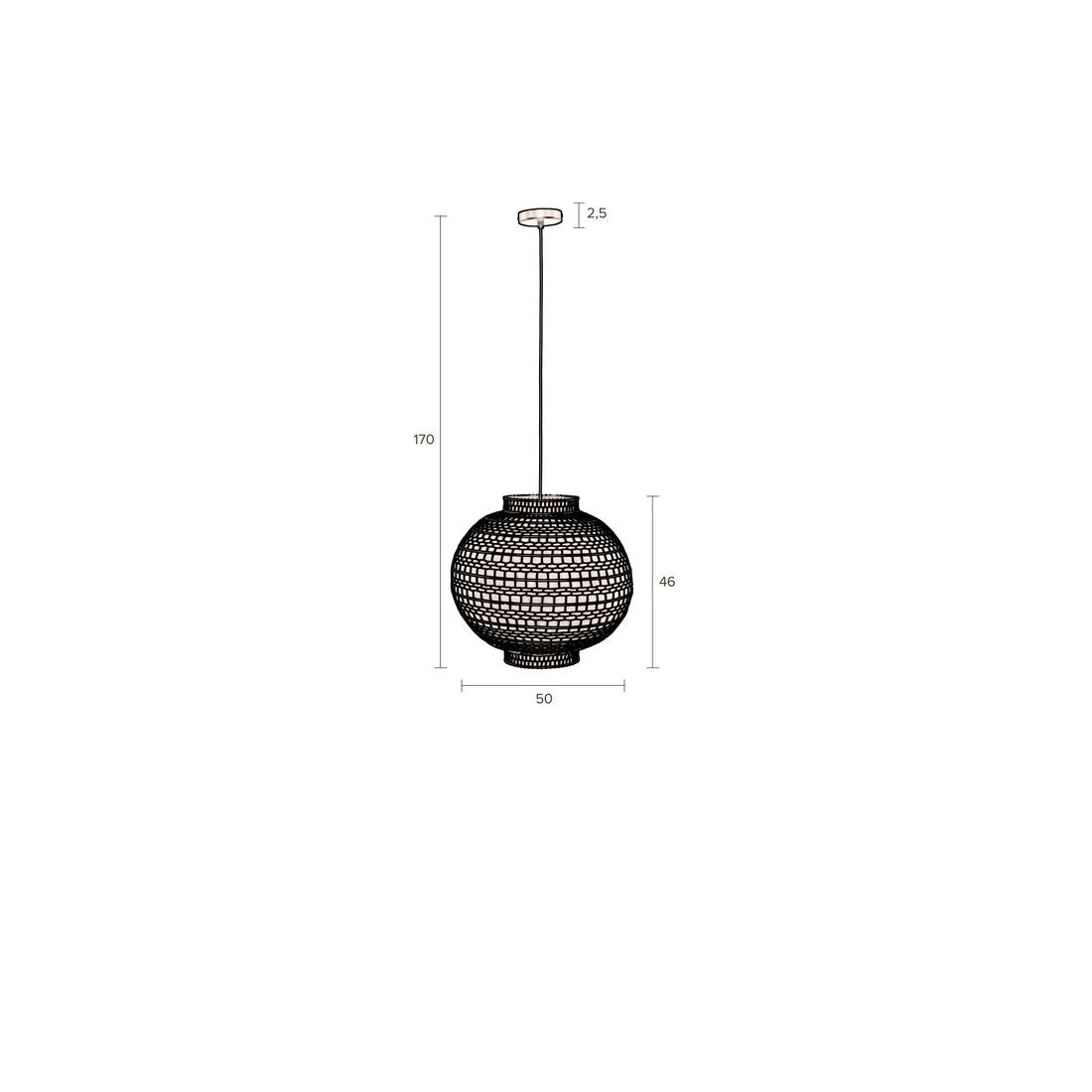 Dutchbone Hanglamp Ming Rond ø 50cm - KwaliteitWonen.nl