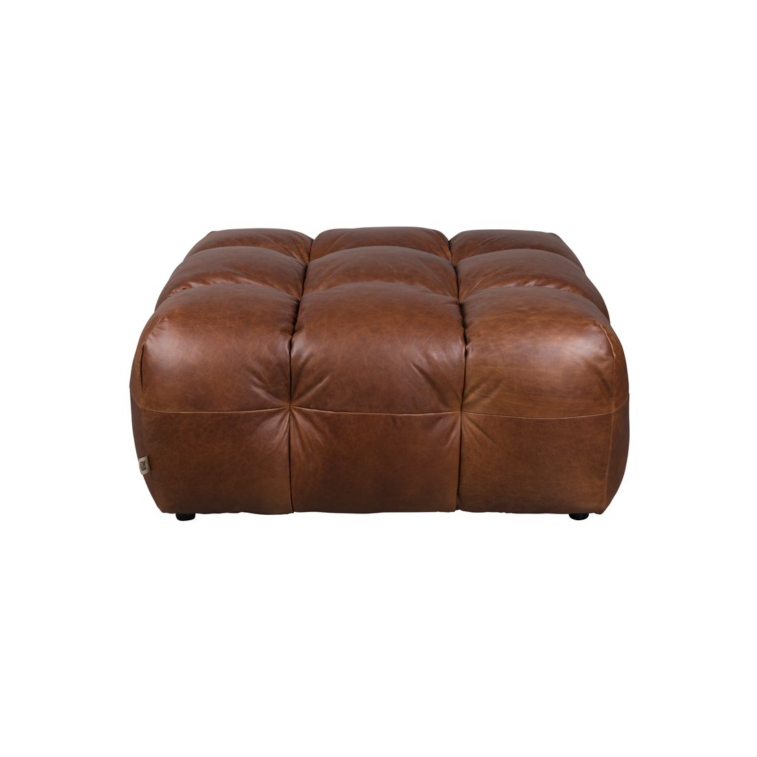 Dutchbone Hocker Hackman Leer Bruin - KwaliteitWonen.nl