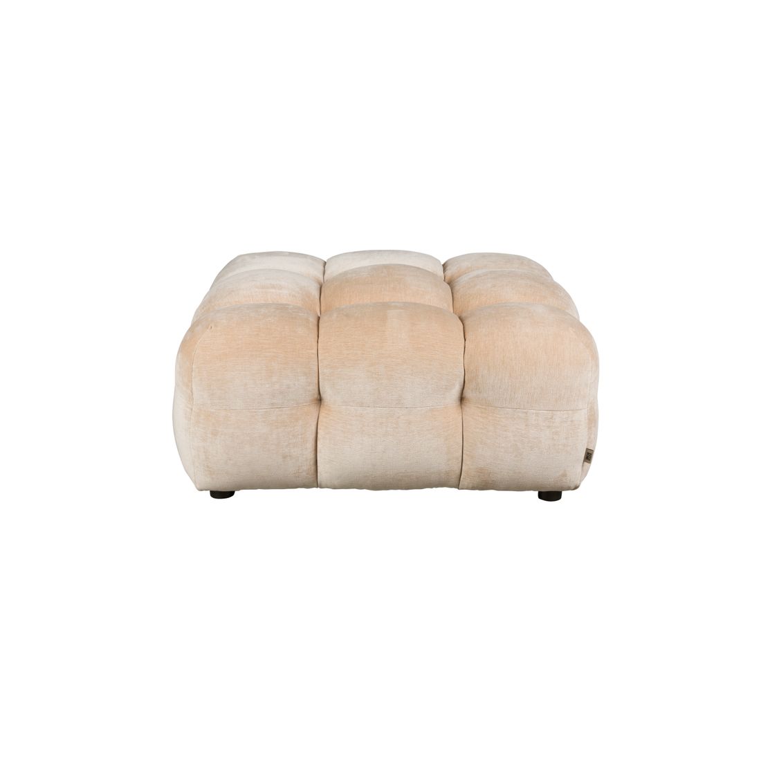 Dutchbone Hocker Hackman Velours Beige - KwaliteitWonen.nl