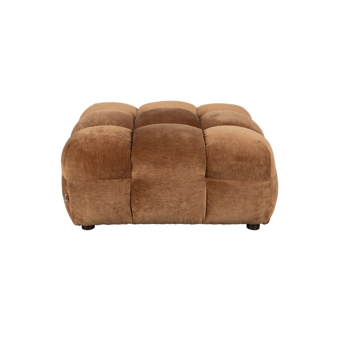 Dutchbone Hocker Hackman Velours Cognac - KwaliteitWonen.nl