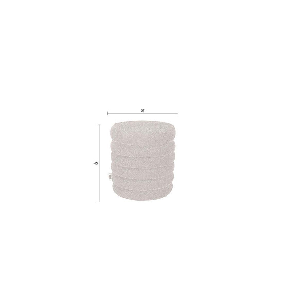 Dutchbone Poef Fern Zwart - KwaliteitWonen.nl