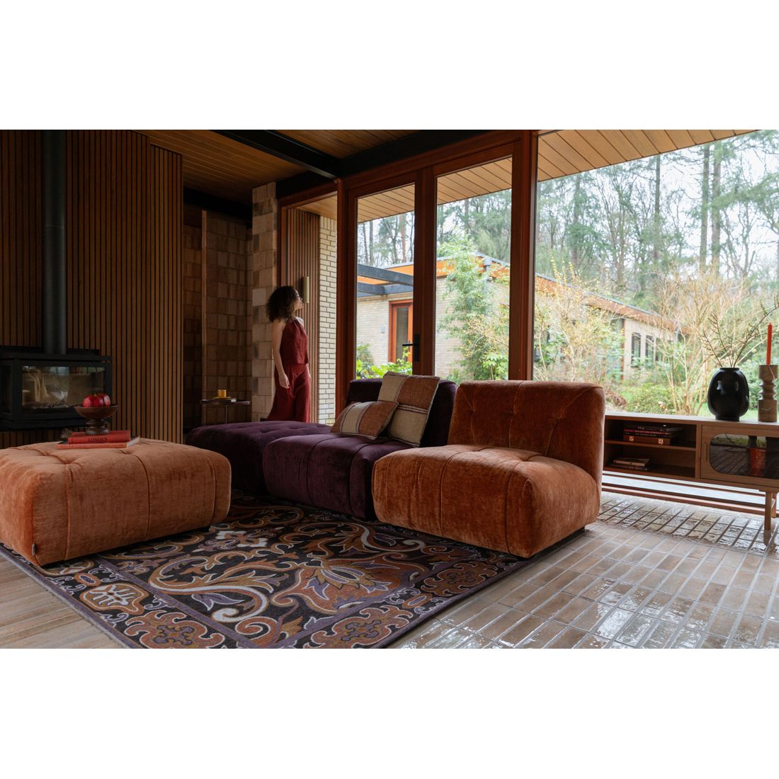 Dutchbone Vloerkleed Bashmira 160x230cm Aardse Kleuren - KwaliteitWonen.nl