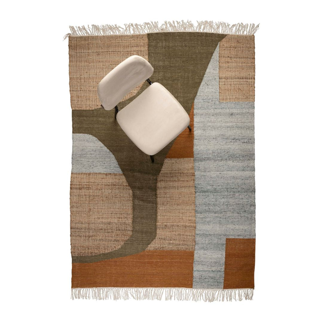 Dutchbone Vloerkleed Pavilion 160x230cm Naturel Groen Bruin - KwaliteitWonen.nl